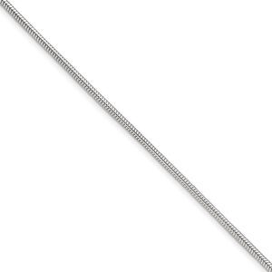 Sterling Silver 2mm, Snake Chain Anklet, 9 Inch